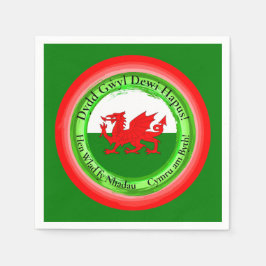 Edit Matching Welsh Dragon St David's Day Cocktail Serviette