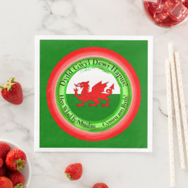 Edit Matching Welsh Dragon St David's Day Serviette