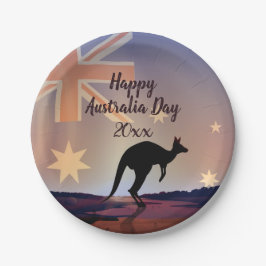 "Edit Text Flag Kangaroo Australia Day 7" Pappteller
