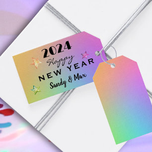 Edit YEAR, strahlender Regenbogen Frohes Neues Jah Geschenkanhänger