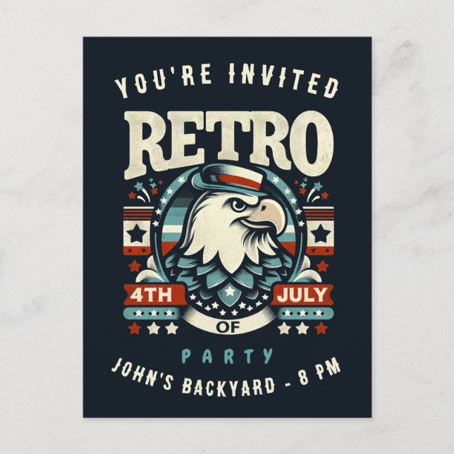 Editable 4. Juli Unabhängigkeitstag GRILLEN Party Postkarte (Vorderseite)