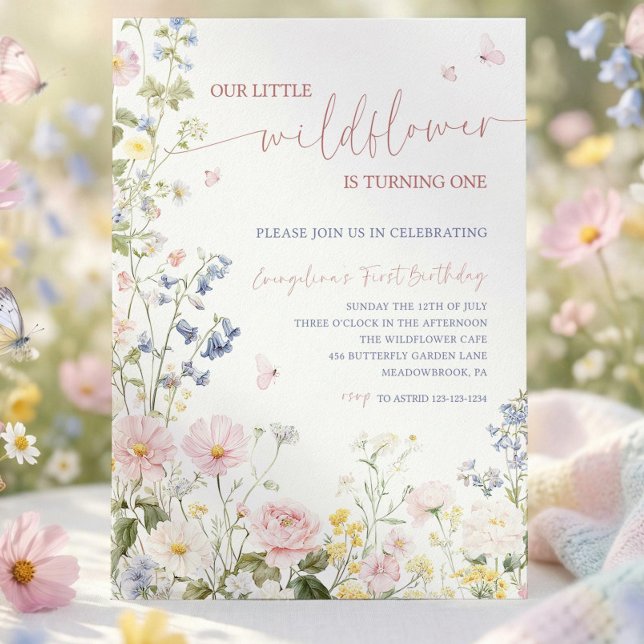 Editable A Little Wildflower Baby Shower Invitatio Einladung (Von Creator hochgeladen)