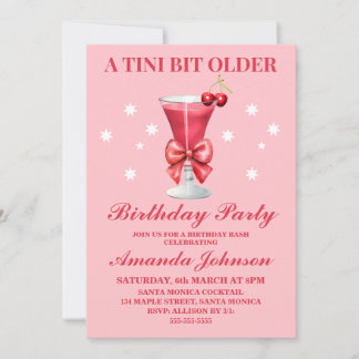 Editable A Tini Bit Ältere Martini Geburtstagspart Einladung
