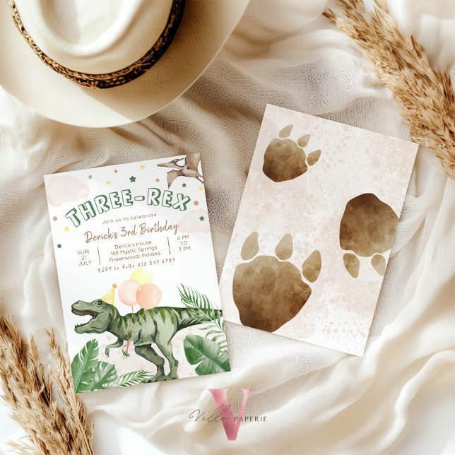 Editable "AGE" Dinosaurs Trex Wild Birthday Einladung (Von Creator hochgeladen)