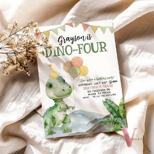 Editable AGE T-Rex Dinosaurier Birthday Fun Niedli Einladung