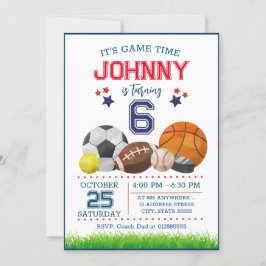 Editable All Star Sports Geburtstagsparty Einladun Einladung