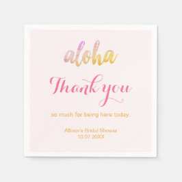 Editable Aloha Tropical Brautparty Serviette