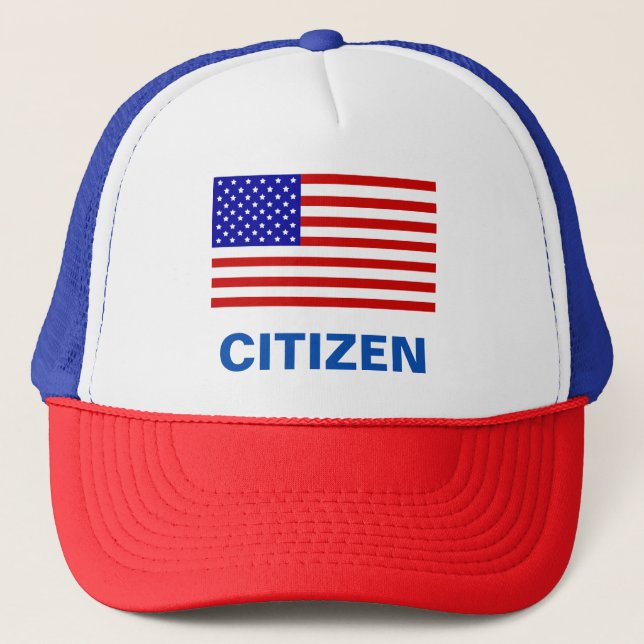 Editable American flag and citizen text Truckerkappe (Vorderseite)