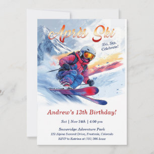 Editable Après Ski Birthday Party Template Einladung