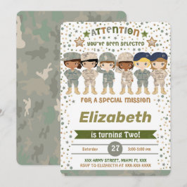 Editable Army Birthday Einladungen