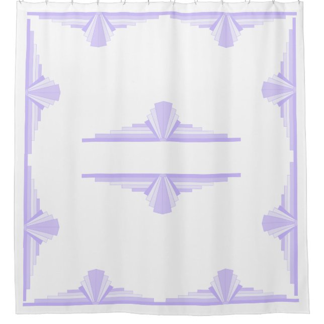 Editable Art Deco Muster in Lilac Duschvorhang (Vorderseite)