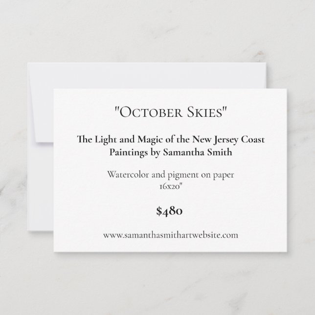 Editable Art Exhibition Display Cards Art Labels Dankeskarte (Vorderseite)