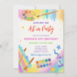 Editable Art Party Malerei Party Geburtstag Einladung
