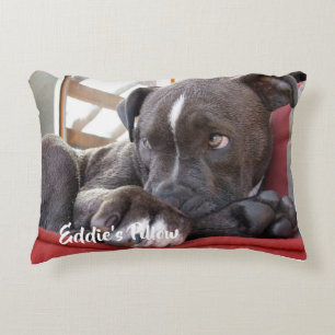 Editable Baby Pitbull Puppy Dekokissen