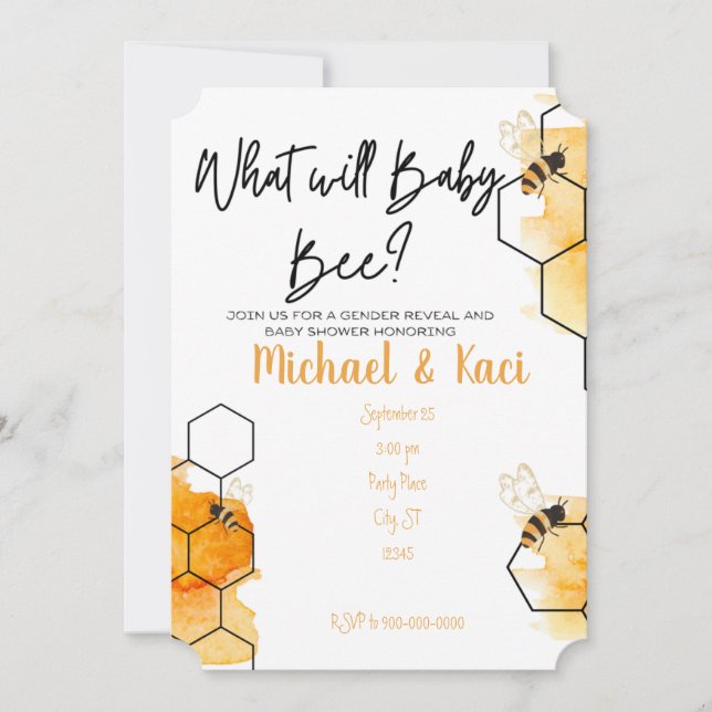 EDITABLE, baby shower, gender reveal, invitation Einladung (Vorderseite)