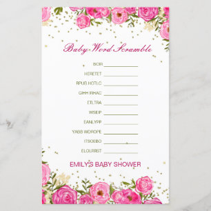 Editable Baby Word Scramble mit Antwort