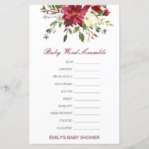 Editable Baby Word Scramble mit Antwort