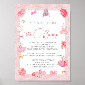 Editable Ballerina The Bump Sign Poster