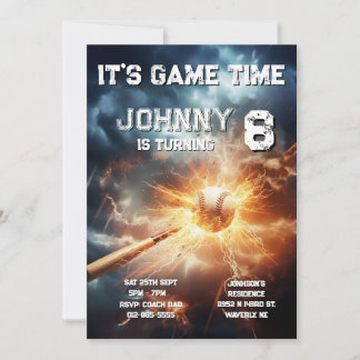 Editable Baseball Birthday Invitation Einladung