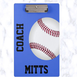 Editable Baseball Softball Coach's Clipboard Klemmbrett