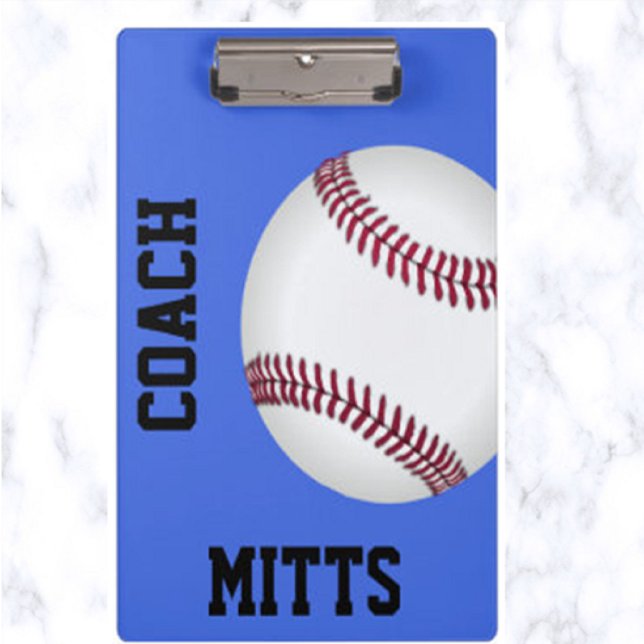 Editable Baseball Softball Coach's Clipboard Klemmbrett (What a great gift to give your soccer coach!)