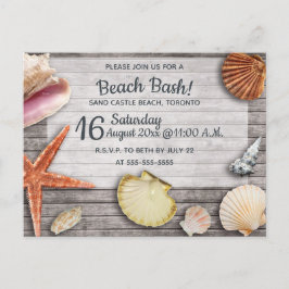 Editable Beach Bash Muscheln Party Einladung