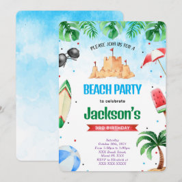Editable Beach Birthday Einladungen