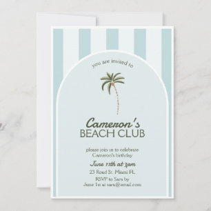 Editable Beach Club Cabana Einladung Geburtstag