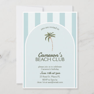 Editable Beach Club Cabana Einladung Geburtstag
