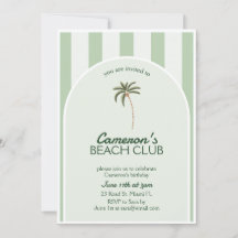 Editable Beach Club Cabana Einladung Geburtstag