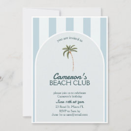 Editable Beach Club Cabana Einladung Geburtstag