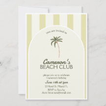 Editable Beach Club Cabana Einladung Geburtstag
