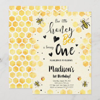 Editable Bee Birthday Einladung