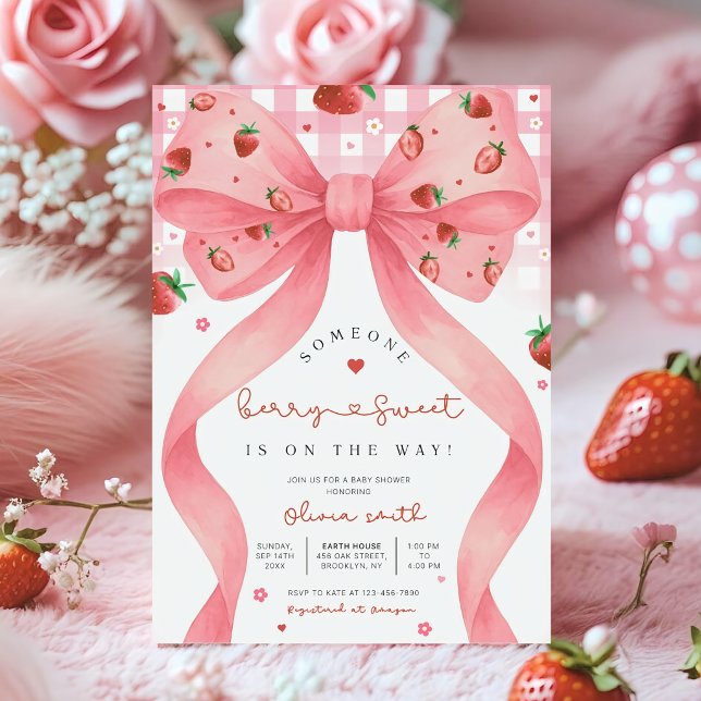 Editable Berry Sweet Baby Shower Invitation, Blush Einladung (Von Creator hochgeladen)