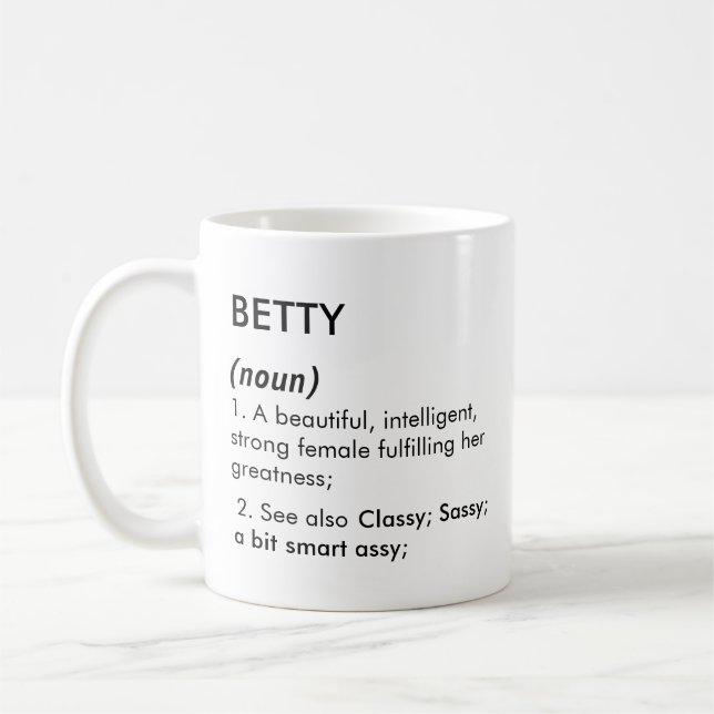 Editable Betty name definition, custom name Kaffeetasse (Links)