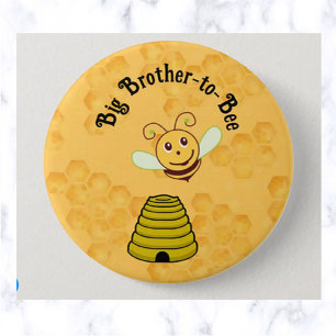 Editable Big Brother-to-Bee Bumblebee Babydusche Button