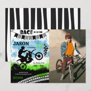 Editable Bike Birthday Foto Einladung