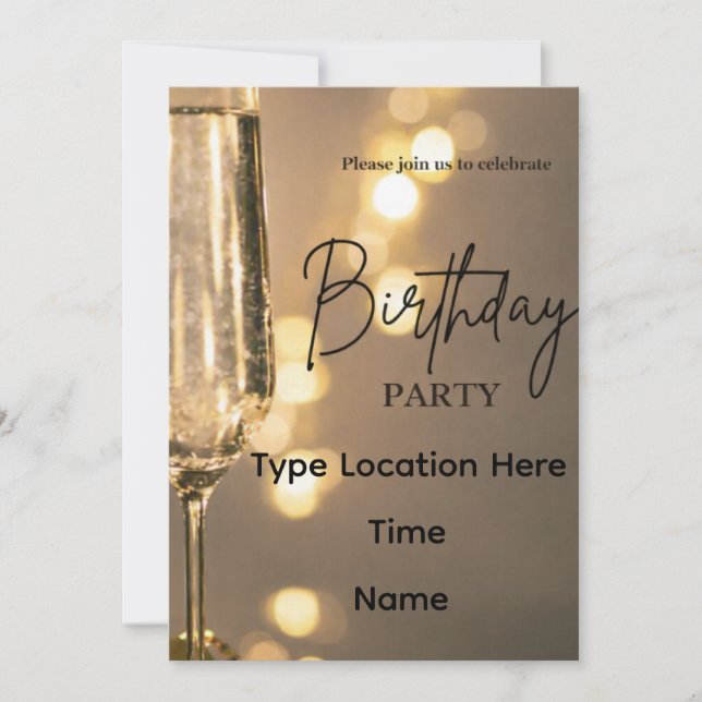 Editable Birthday Party Invitations Einladung (Vorderseite)