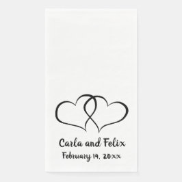 Editable Black and White Hearts Serviette