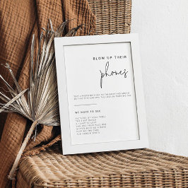 Editable Black and White Wedding Foto Sign Poster