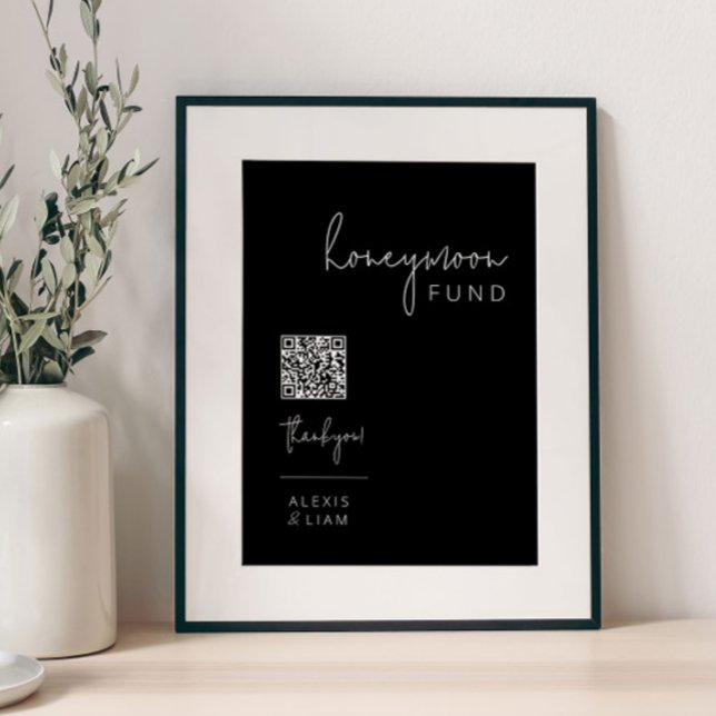 Editable Black and White Wedeymoon Sign Poster (Von Creator hochgeladen)