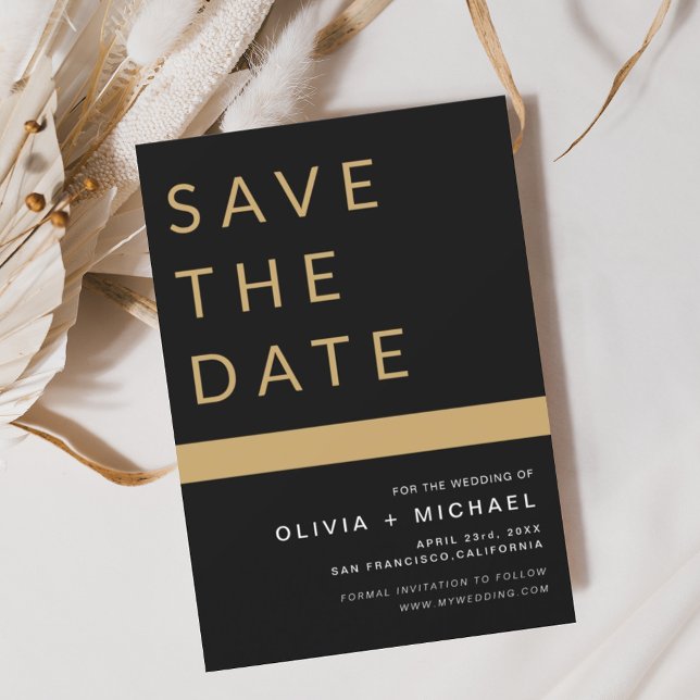 Editable Black Save the Date Elegante Gold (Von Creator hochgeladen)
