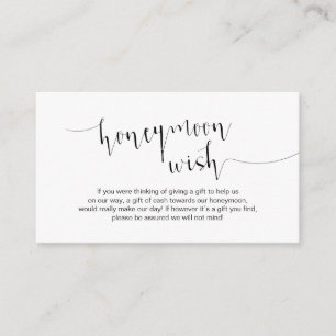 Editable Black Script, Wedeymoon Wish Begleitkarte