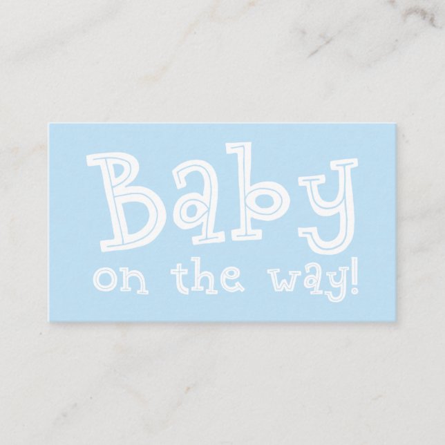 Editable Blue Gift Registrierungskarte, Baby on th Begleitkarte (Vorderseite)