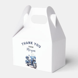 Editable Blue Motorbike Birthday Gable Box Geschenkschachtel