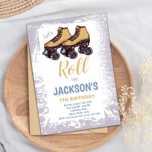 Editable Blue Skate Party laden Einladung