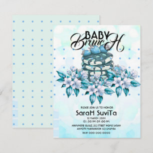 Editable Blueberry Baby Brunch Babydusche Einladun Einladung