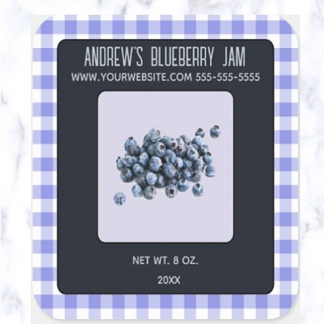 Editable Blueberry Jam Quadratischer Aufkleber (Von Creator hochgeladen)