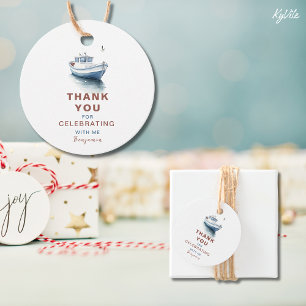 Editable Boat Circle Bevorzugung/ Danke Tag - Jung Geschenkanhänger