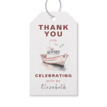 Editable Boat Nautical Birthday Favor Tag - Mädche